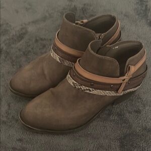 Jellypop Brown Ankle Boots with Straps and Buckle